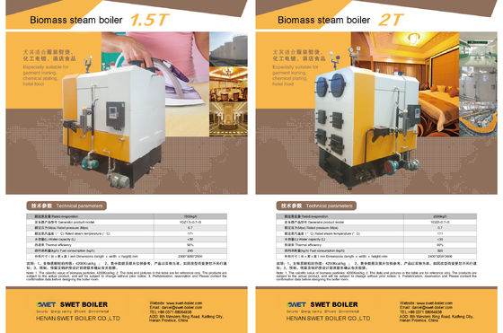 Tipe baru 1000 Kg Industrial 0,7Mpa 7bar biomassa kayu pelet Steam Boiler